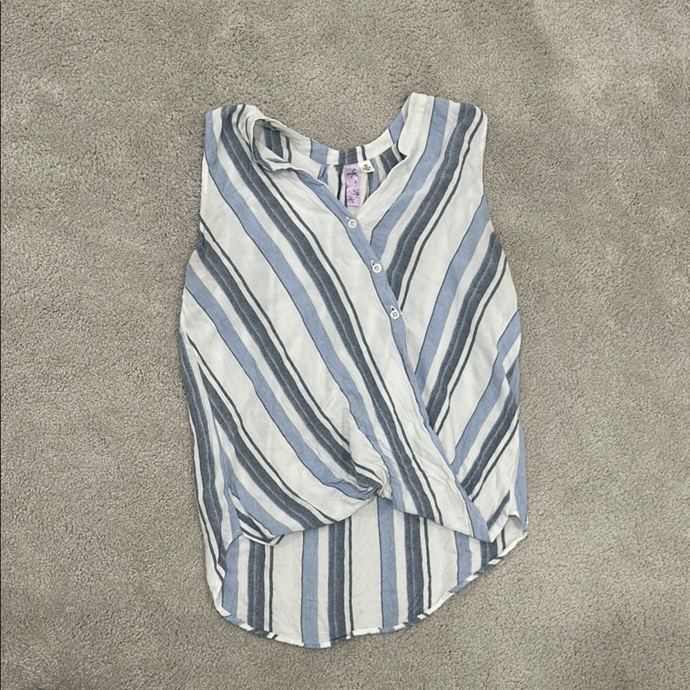 Striped Button Up Tank Top